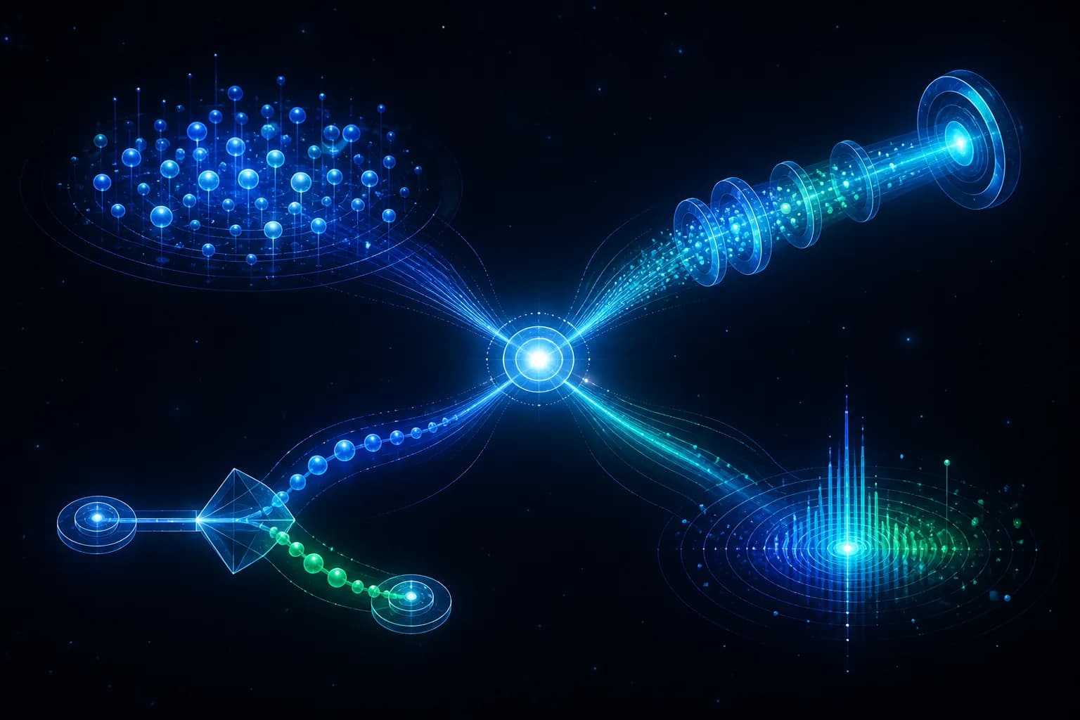 Four connected evidence elements forming a focused scientific research question